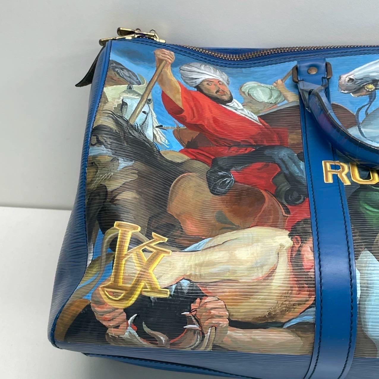 Louis Vuitton x Jeff Koons Keepall Bandouliere Peter Paul Rubens Masters 45 Blau im Angebot 9