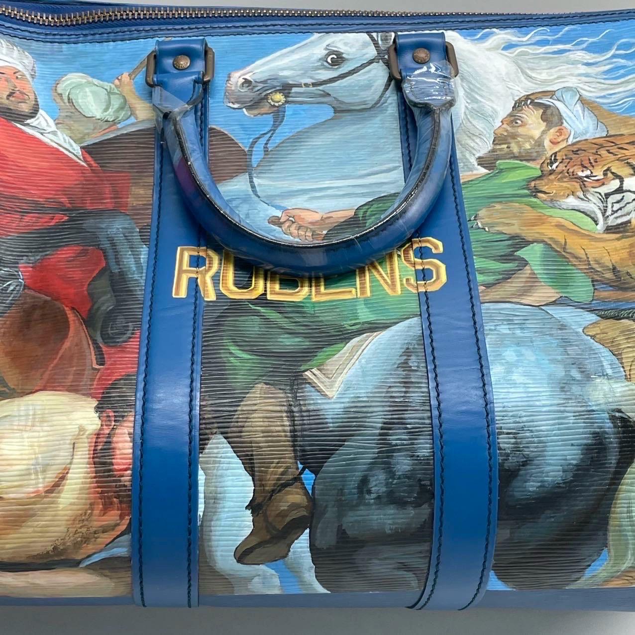 Louis Vuitton x Jeff Koons Keepall Bandouliere Peter Paul Rubens Masters 45 Blau im Angebot 10