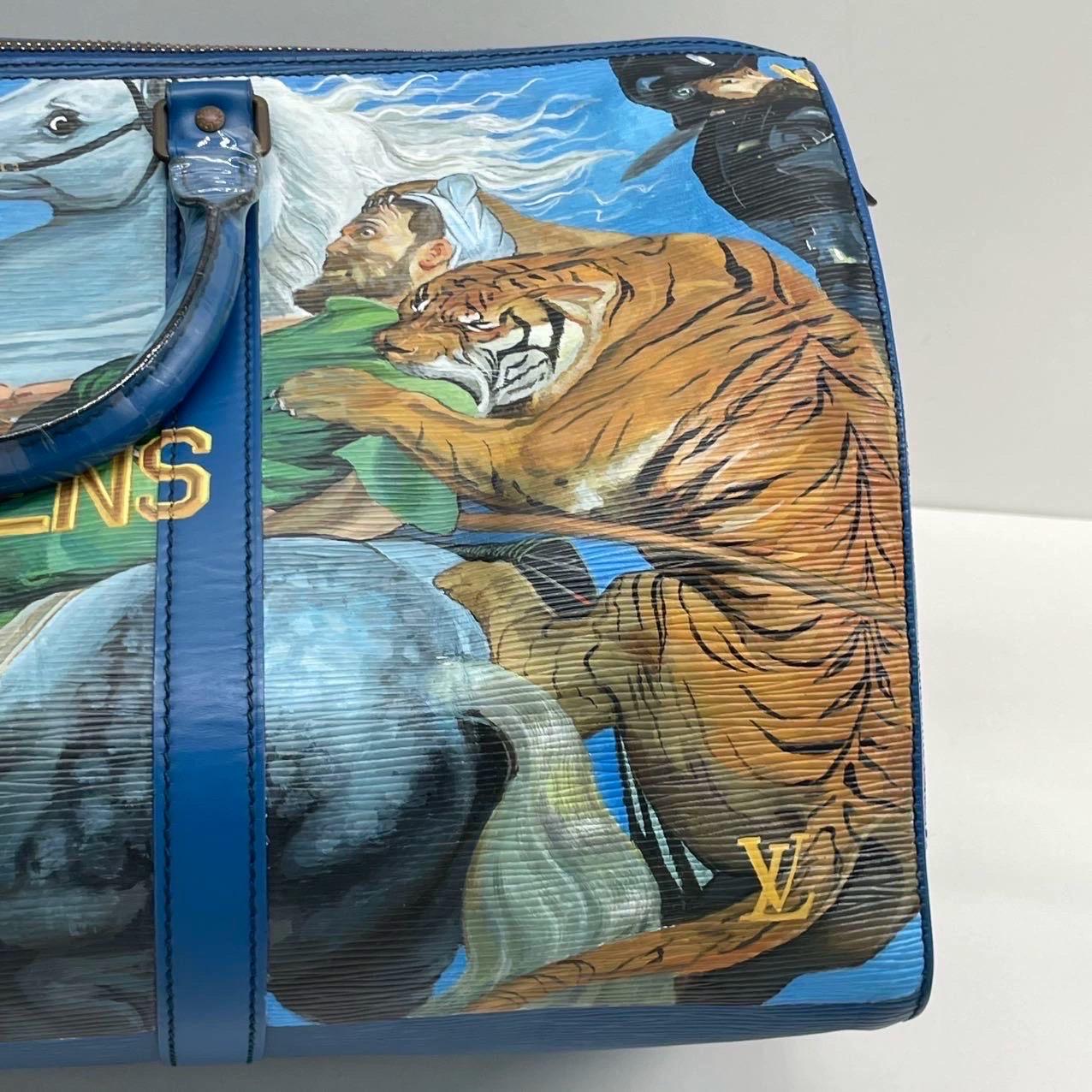 Louis Vuitton x Jeff Koons Keepall Bandouliere Peter Paul Rubens Masters 45 Blau im Angebot 12
