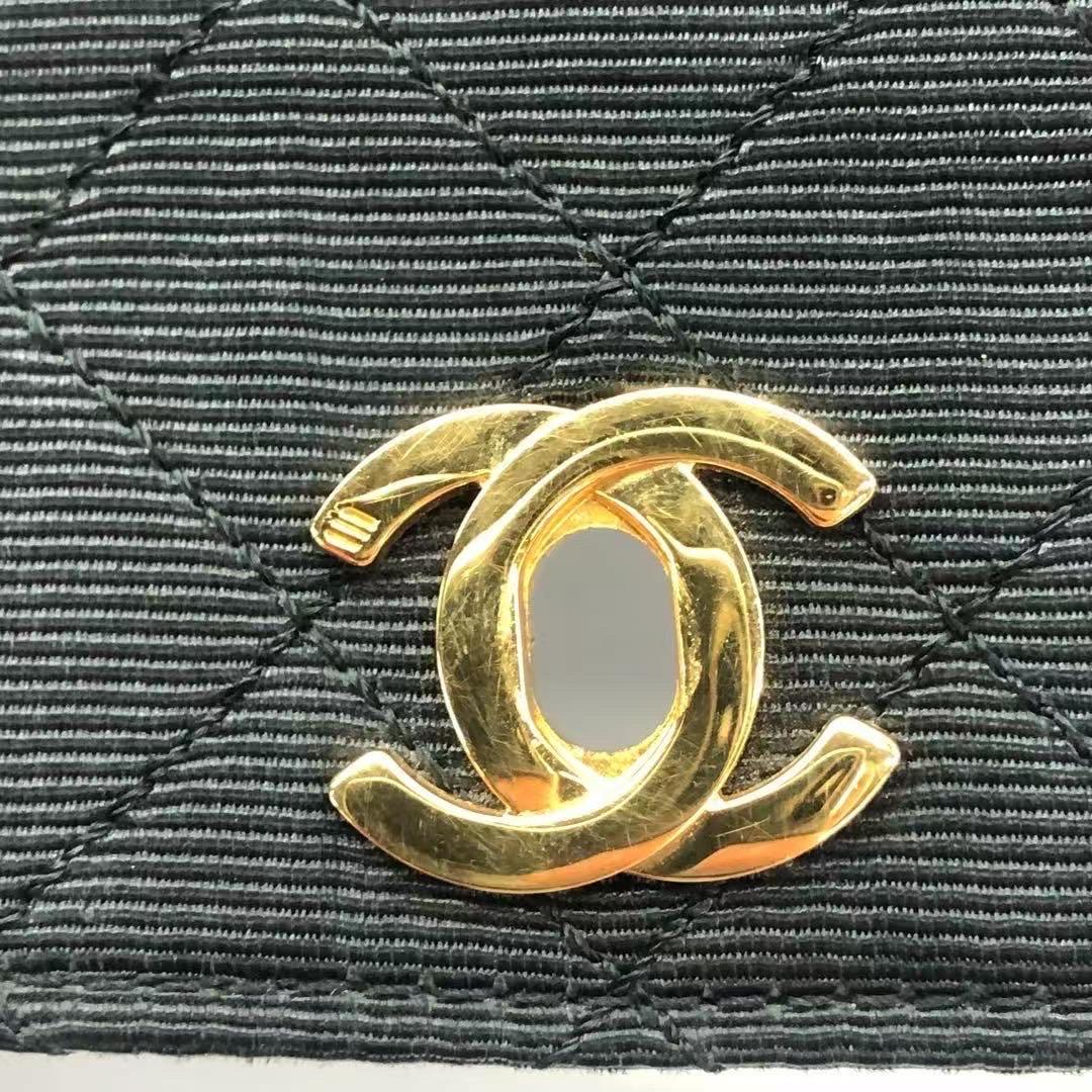 Chanel Vintage Fabric Extra Mini Flap Bag 24k Gold Button Strap im Angebot 5
