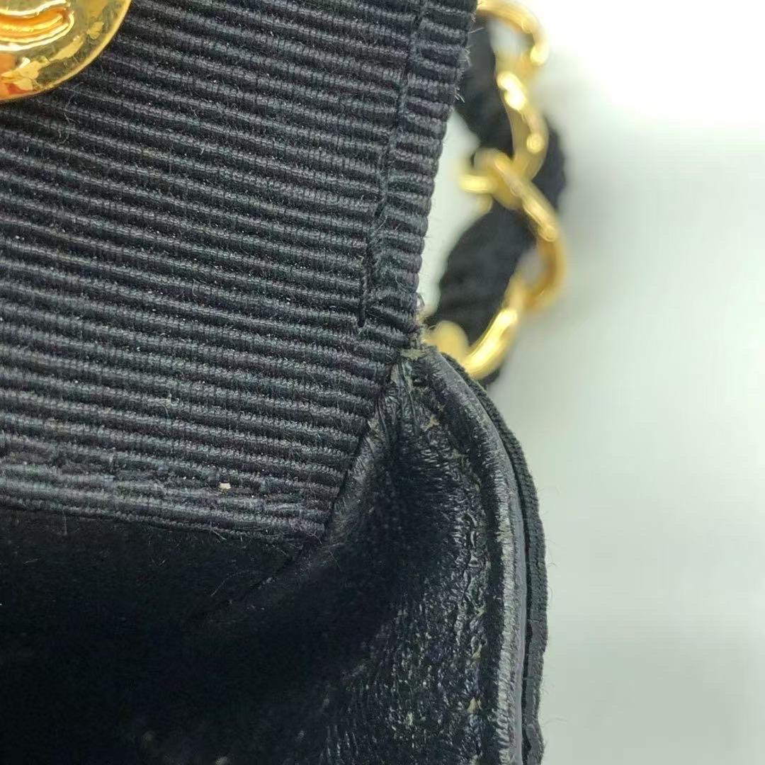 Chanel Vintage Fabric Extra Mini Flap Bag 24k Gold Button Strap im Angebot 7