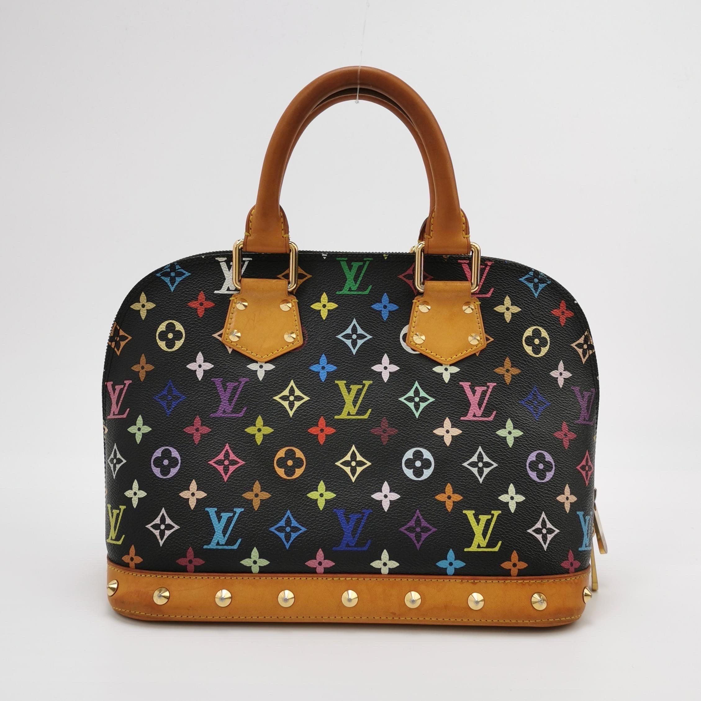 Louis Vuitton x Takashi Murakami Alma Small Nero Multicolor In condizioni buone in vendita a AUBERVILLIERS, FR