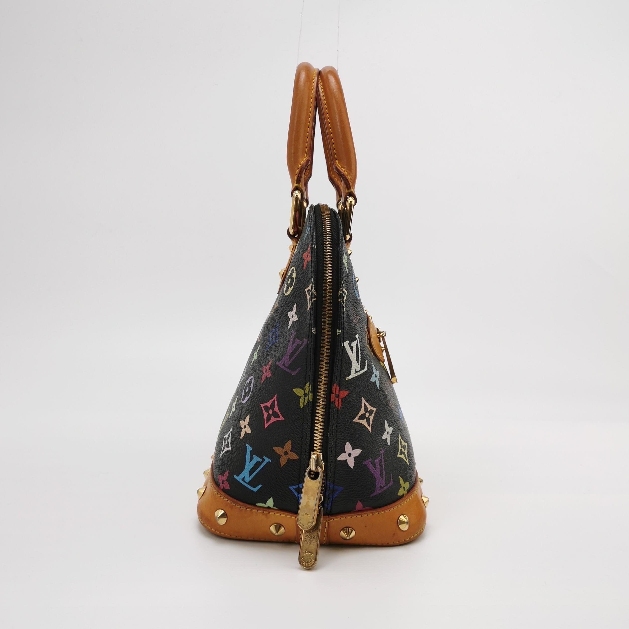 Louis Vuitton x Takashi Murakami Alma Small Nero Multicolor in vendita 3