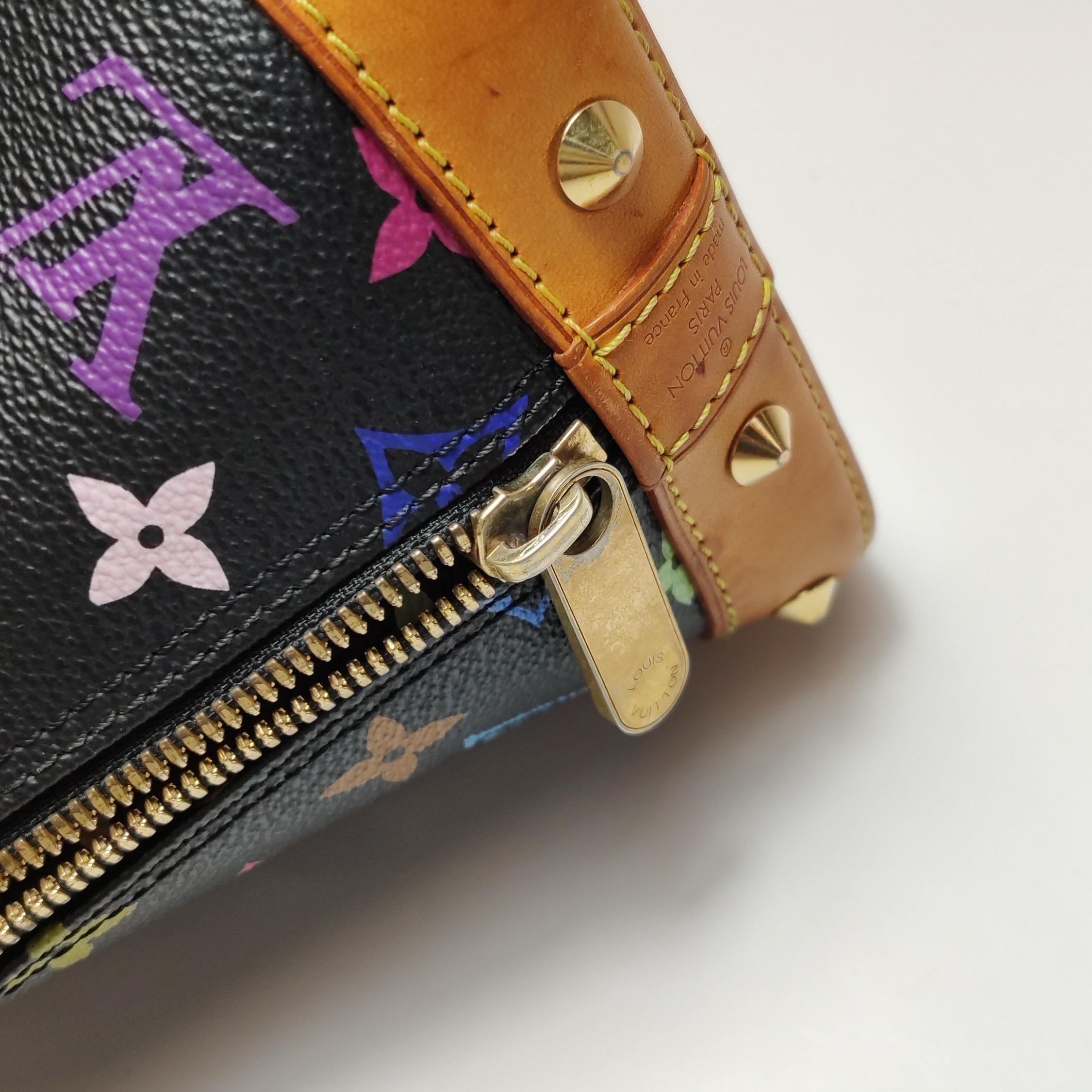 Louis Vuitton x Takashi Murakami Alma Small Nero Multicolor in vendita 4