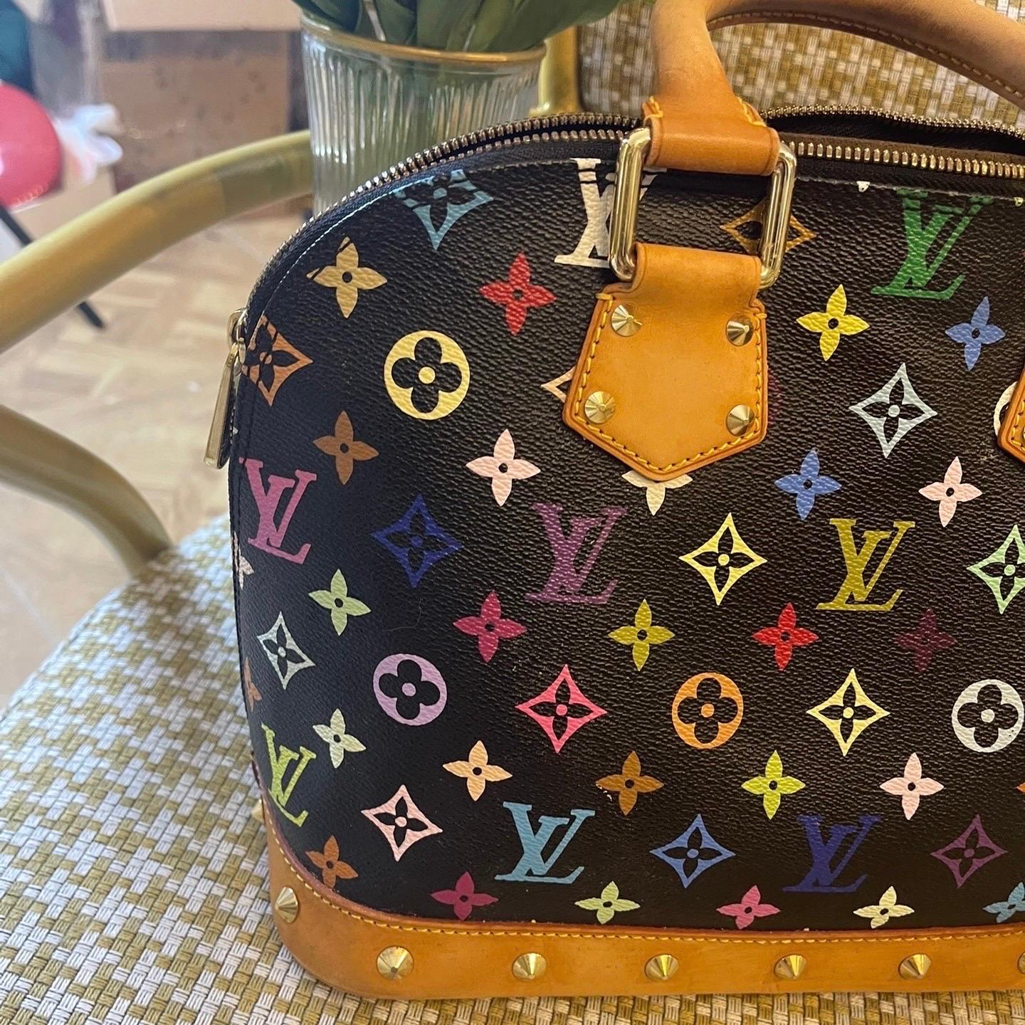 Louis Vuitton x Takashi Murakami Alma Small Nero Multicolor in vendita 12