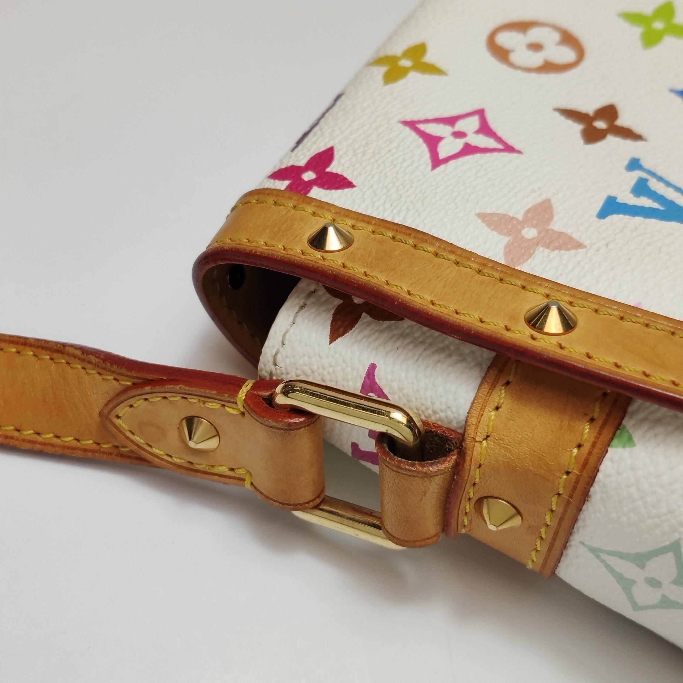 Louis Vuitton x Takashi Murakami Sologne Messenger Crossbody Bag Weiß Multicolo im Angebot 10