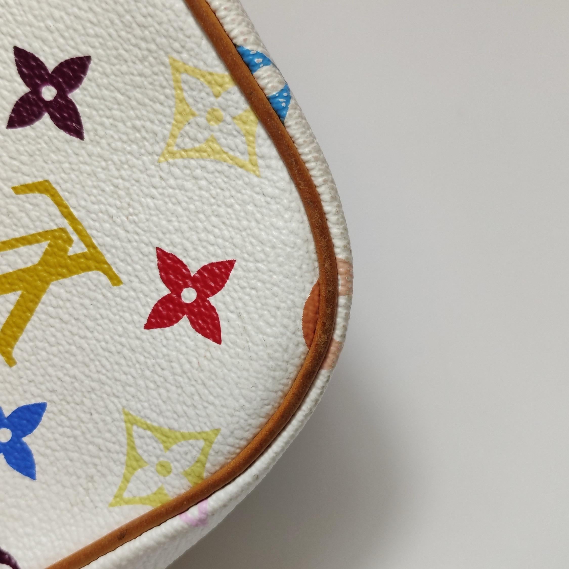 Louis Vuitton x Takashi Murakami Sologne Messenger Crossbody Bag Weiß Multicolo im Angebot 11