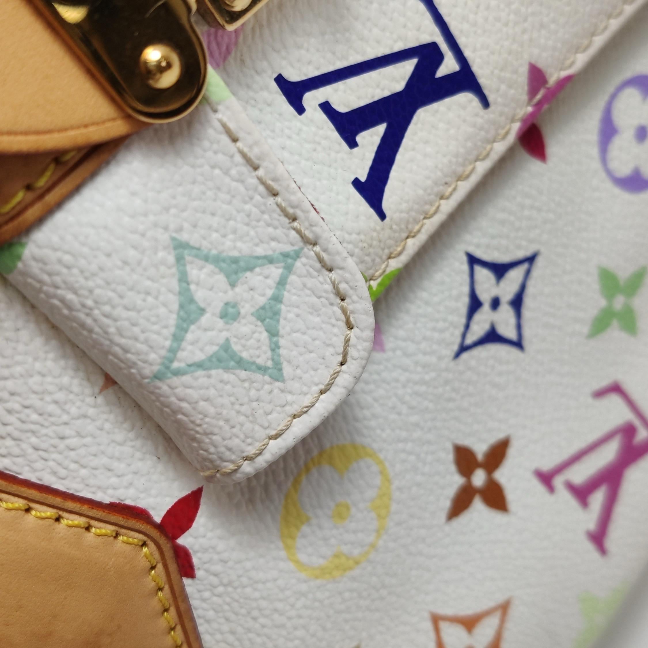 Louis Vuitton x Takashi Murakami Speedy 30 Lock Blanc Multicolore en vente 3