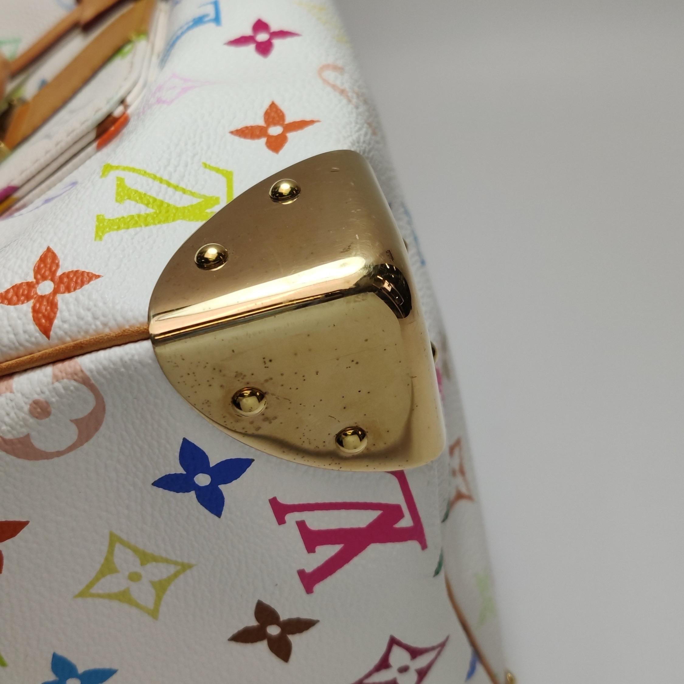 Louis Vuitton x Takashi Murakami Speedy 30 Lock Blanc Multicolore en vente 8