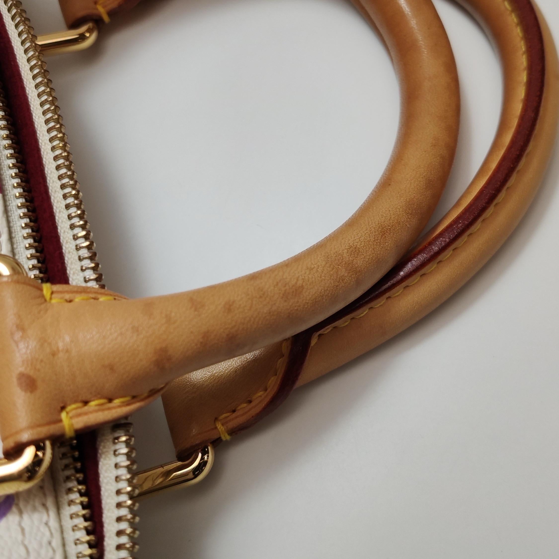 Louis Vuitton x Takashi Murakami Speedy 30 Lock Blanc Multicolore en vente 11