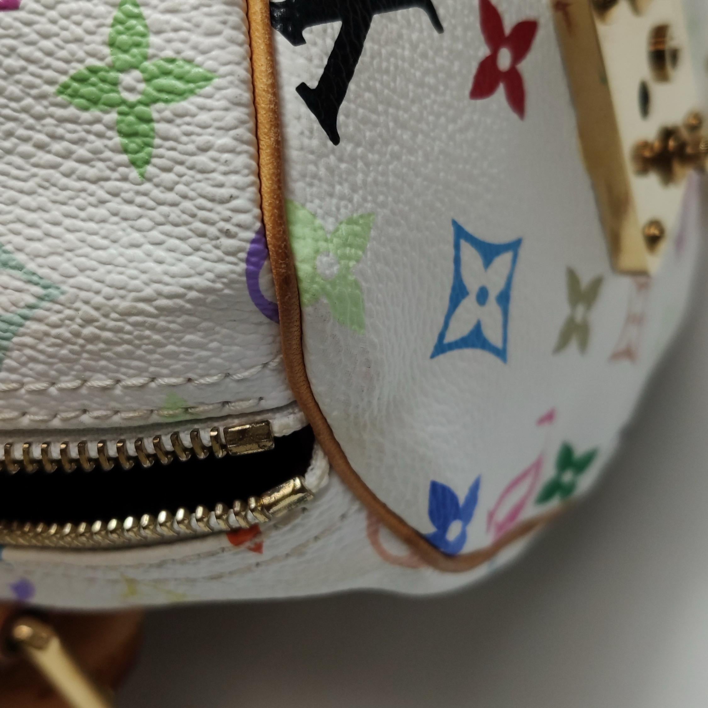 Louis Vuitton x Takashi Murakami Speedy 30 Lock Blanc Multicolore en vente 12