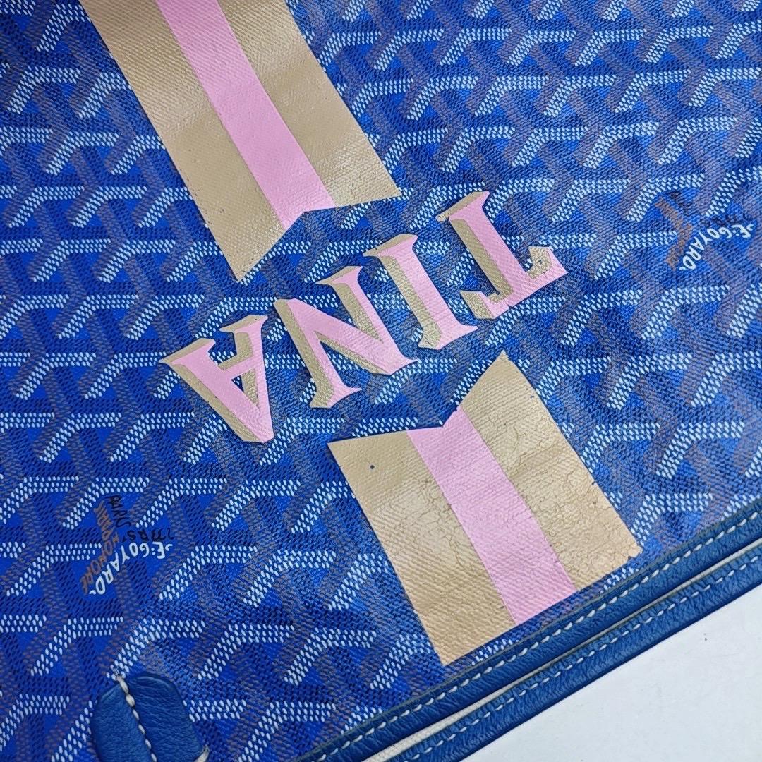 Goyard Saint Louis GM Tote Large Blue Tina Print en vente 2
