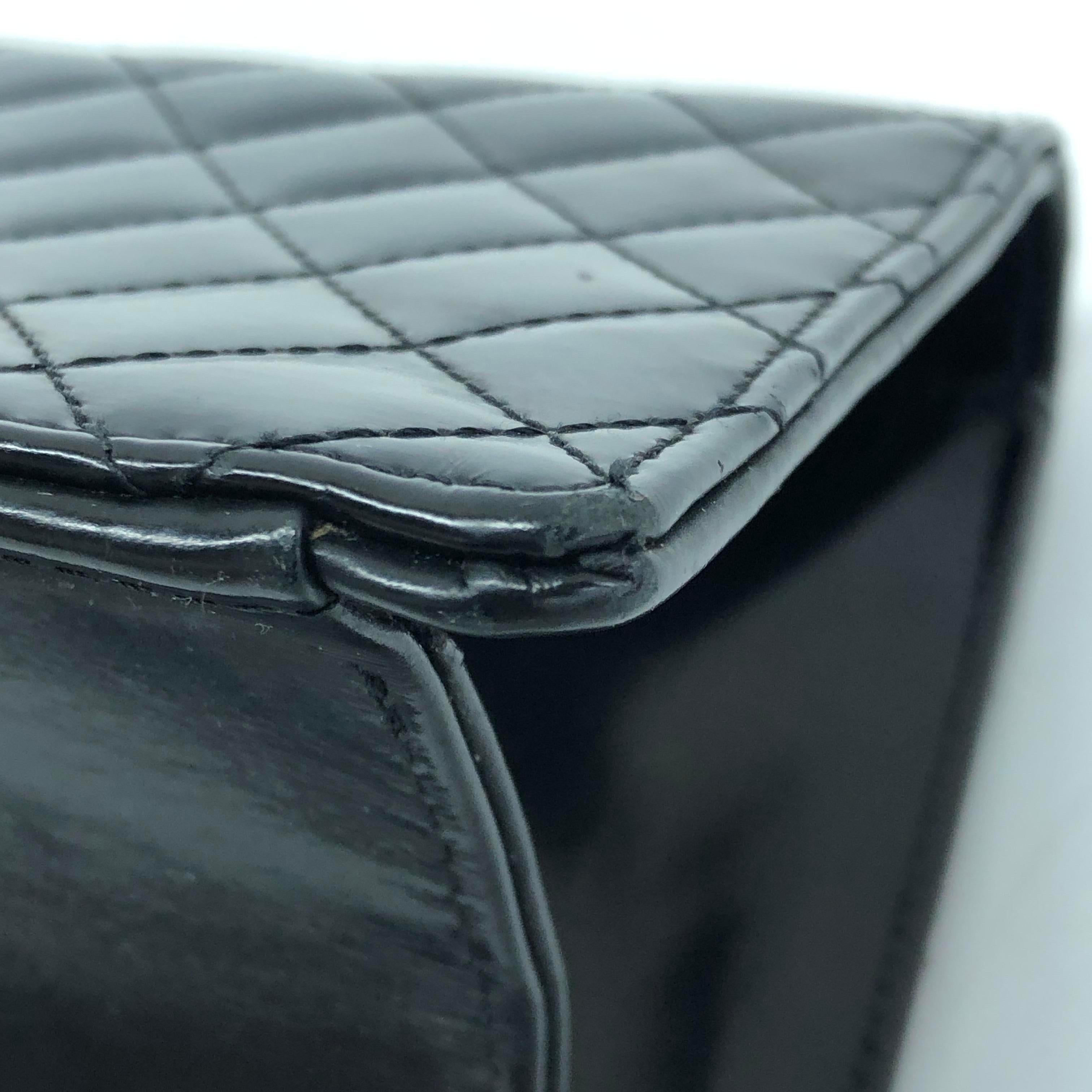 Chanel Classic Flap Medium East West Schwarzes Kalbsleder 2011-2012 im Angebot 9