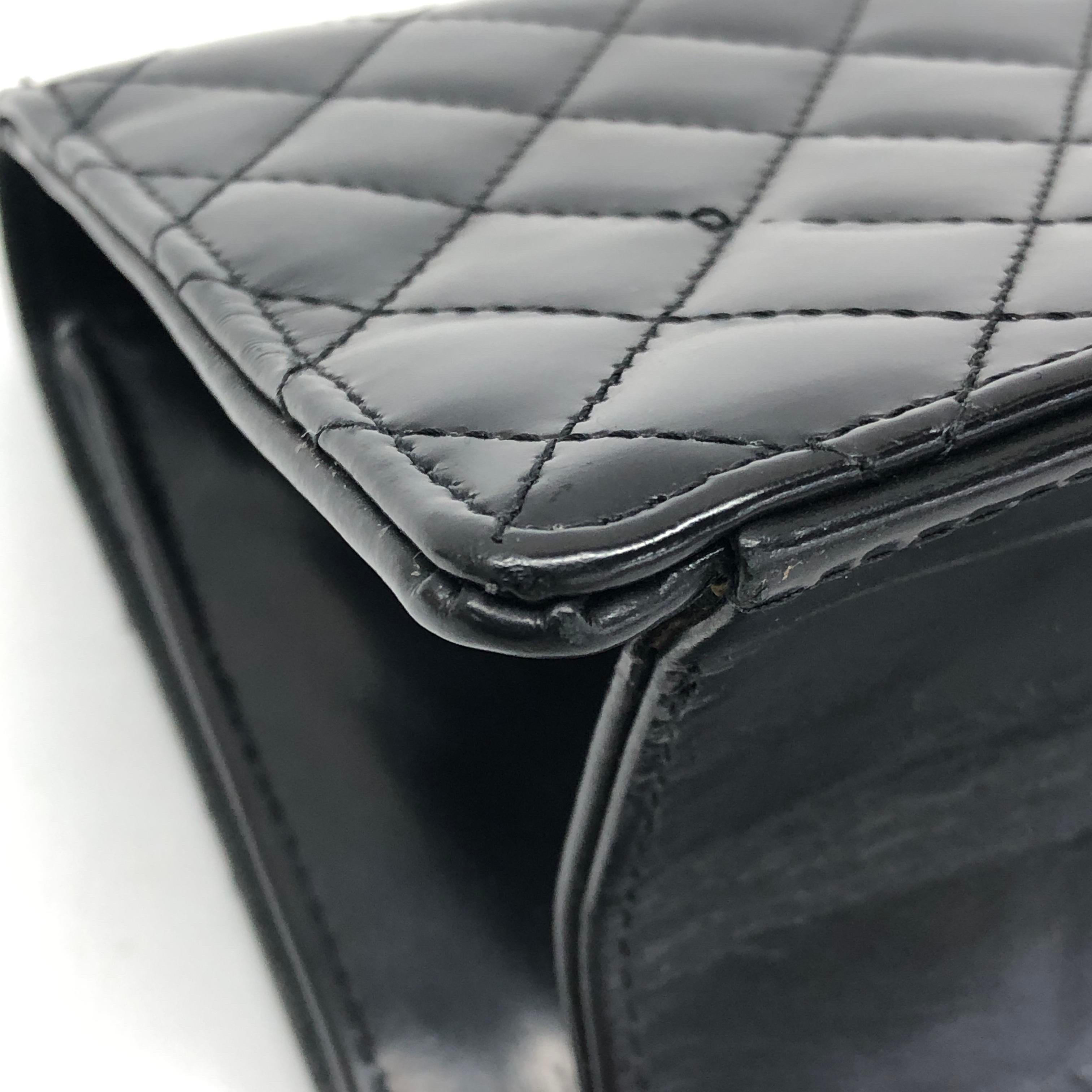 Chanel Classic Flap Medium East West Schwarzes Kalbsleder 2011-2012 im Angebot 16
