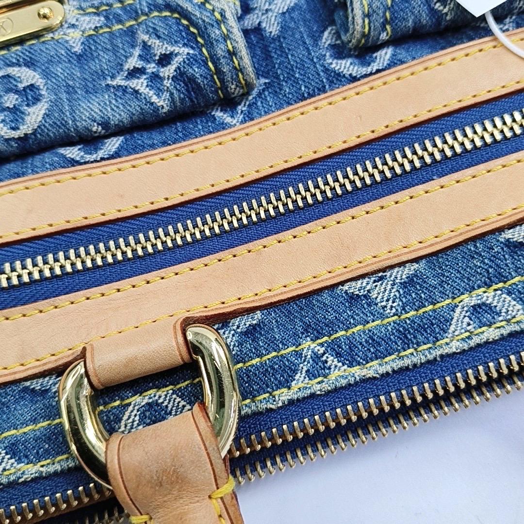 Blaue Denim Neo Speedy Boston Tasche von Louis Vuitton im Angebot 3