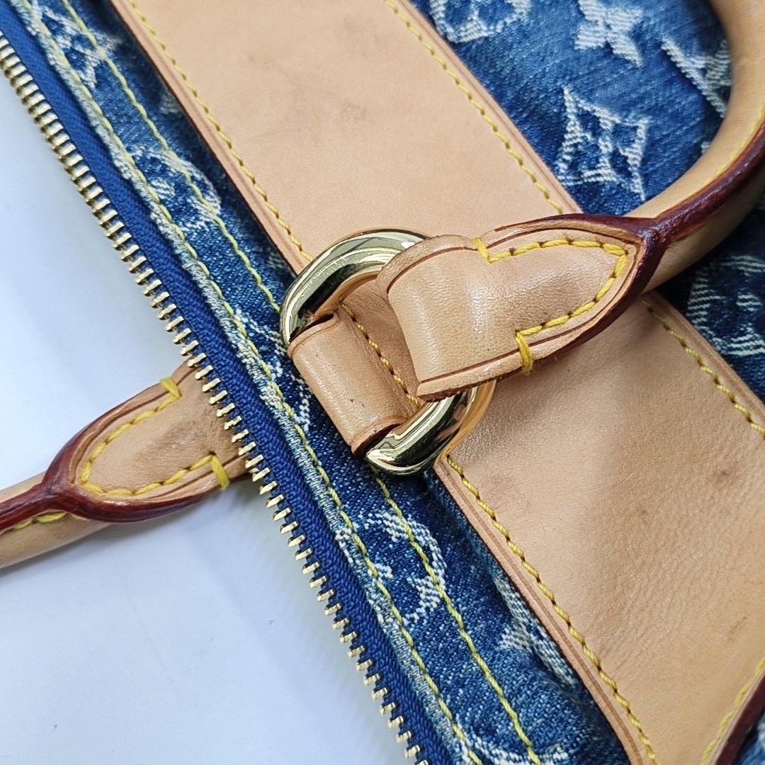 Blaue Denim Neo Speedy Boston Tasche von Louis Vuitton im Angebot 4