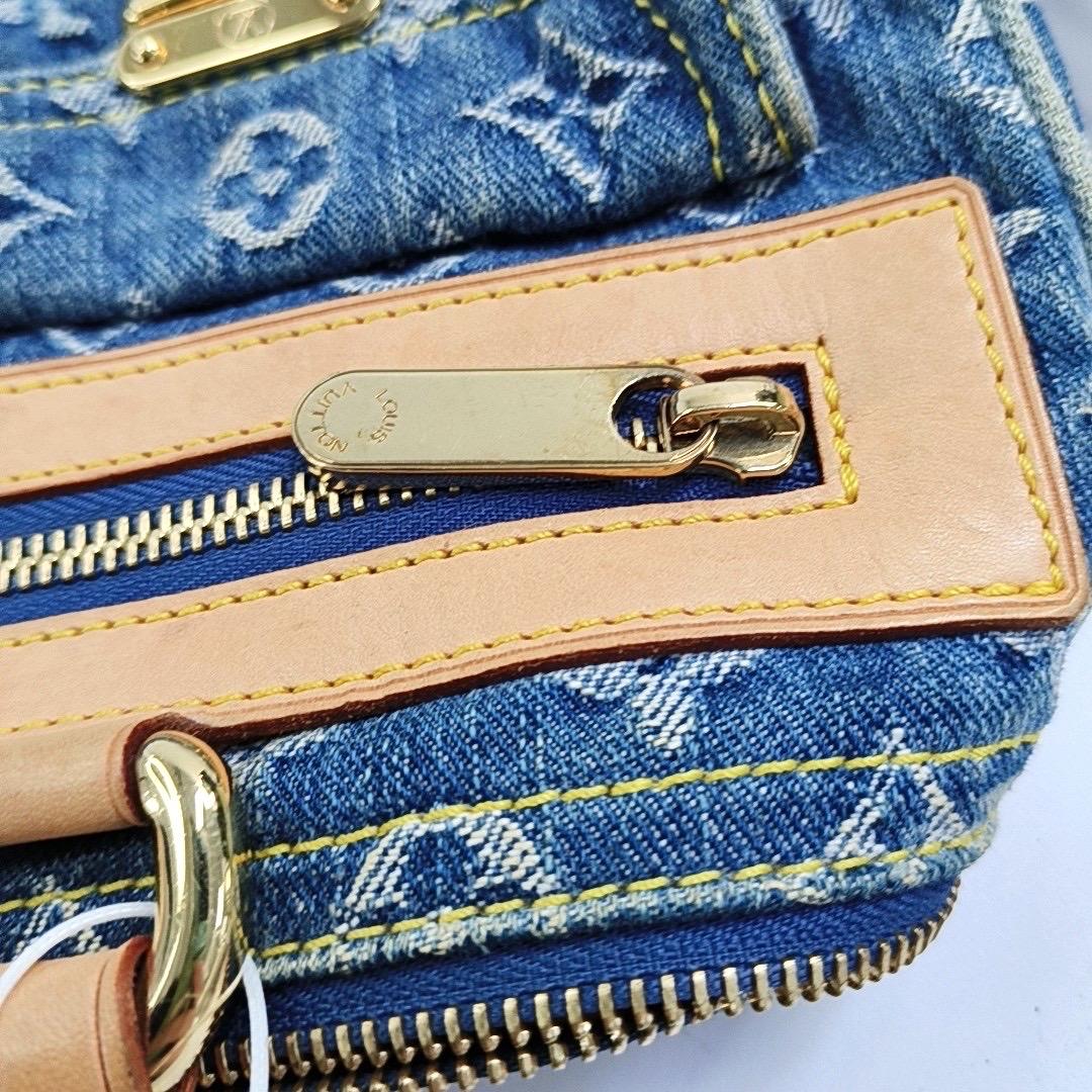 Blaue Denim Neo Speedy Boston Tasche von Louis Vuitton im Angebot 5