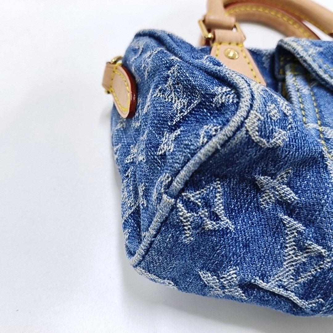 Louis Vuitton Neo Speedy Super Mini Borsa a tracolla in Denim Blu in vendita 8