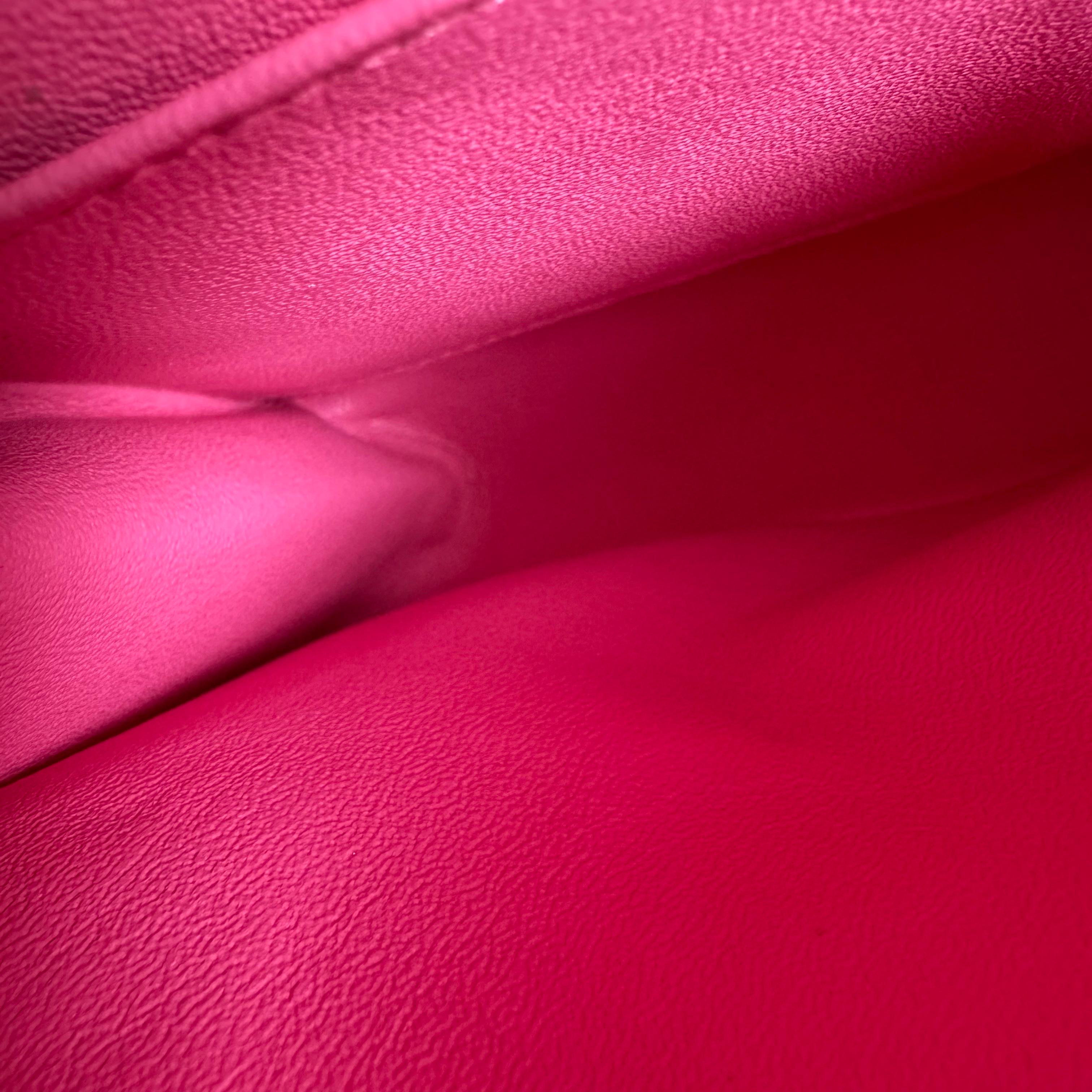 Chanel Classic Flap Medium Double Flap Pink Jersey Silver Hardware 2014 en vente 14