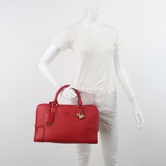 Loewe Amazona 36 Medium Red Leather Horse Lock Gold-tone Hardware