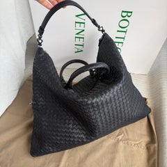 Bottega Veneta Maxi Convertible Tote Bag Hobo Black Leather Two-way Carry 50cm