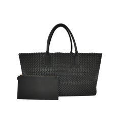 Bottega Veneta Reissued Cabat Intreccio Leather Tote Bag Black 40cm