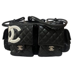 Chanel Cambon Multi-pocket Ligne Reporter Bag Large Black Calfskin Leather