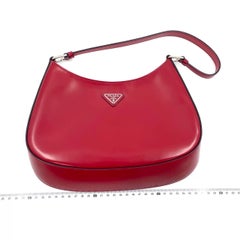 Prada Cleo Red Leather Shoulder Bag