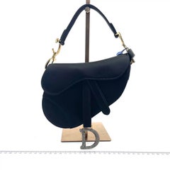 Dior Saddle Mini Silk Handbag Black with crystals
