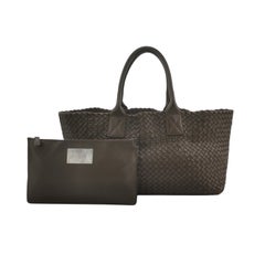 Bottega Veneta Cabat Tote Intreccio Leather Milk Chocolate Brown 40cm