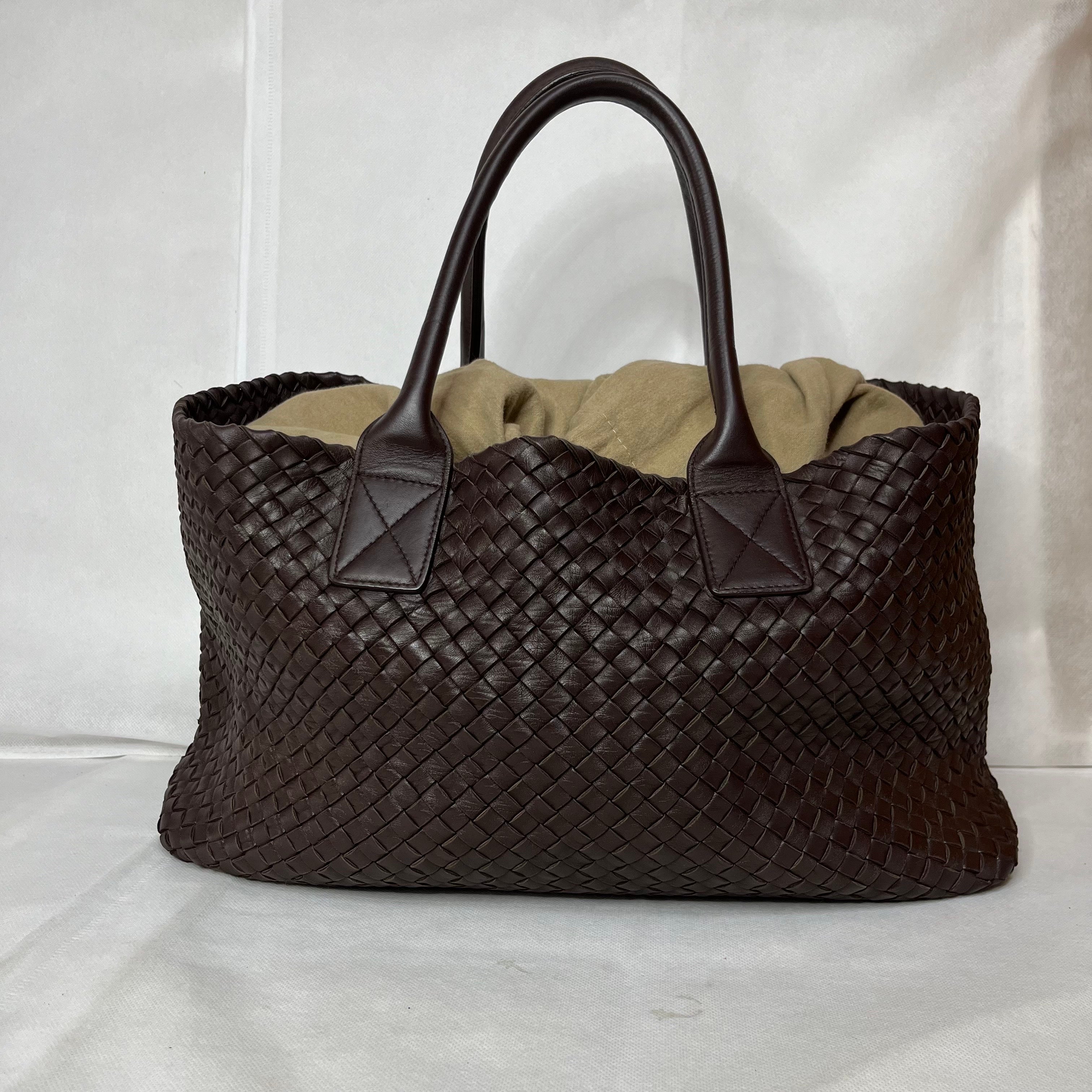 Bottega Veneta Cabat Tote Intreccio Leather Chocolate Brown 42cm