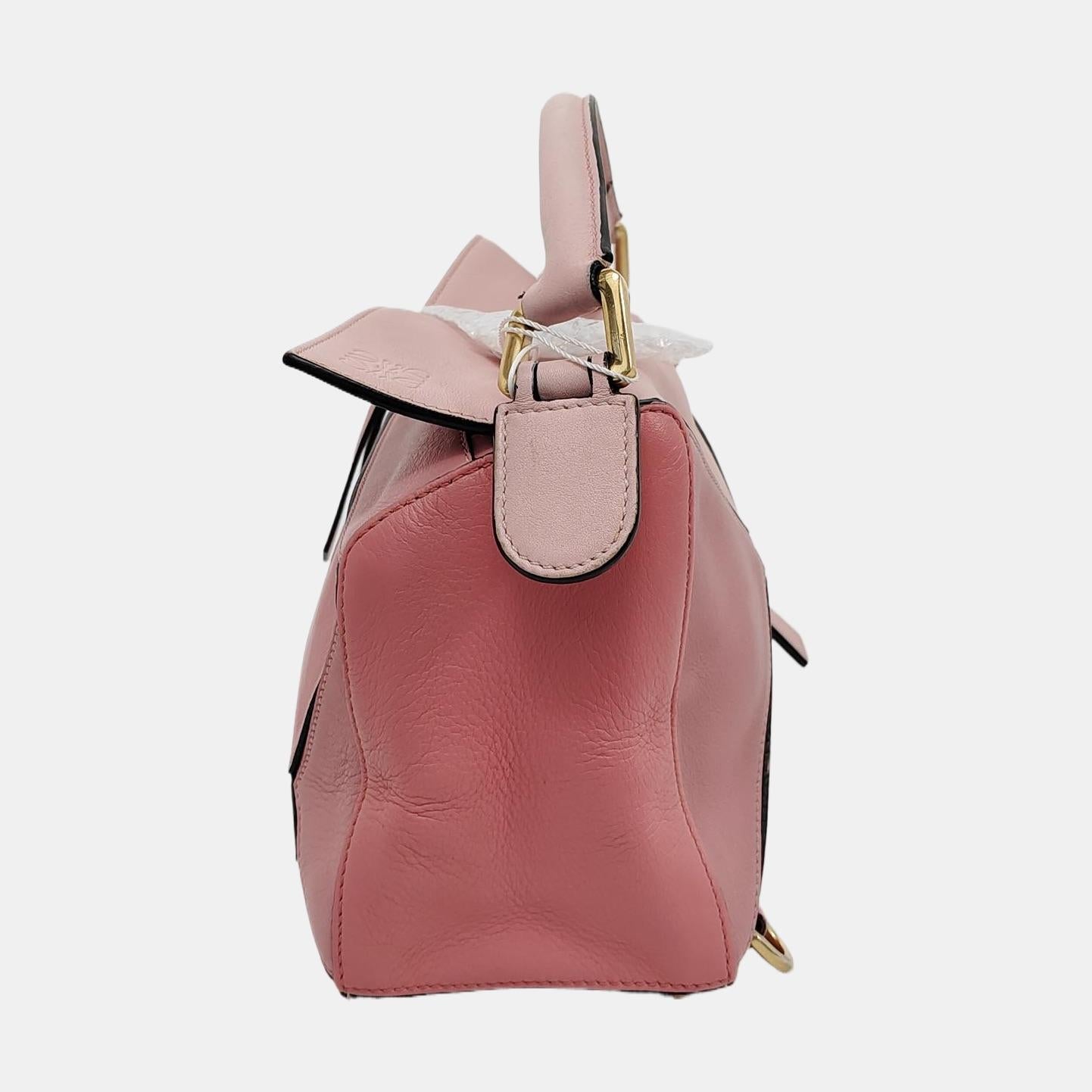 Loewe Puzzle Small Tricolor Pink Crossbody Tasche (Braun) im Angebot