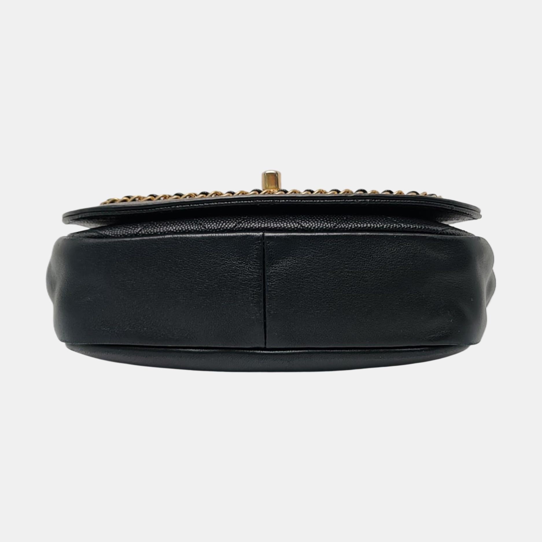 Chanel Lovely Ketten-Klappentasche aus schwarzem Kalbsleder mit goldener Hardware 2018-19 im Angebot 1