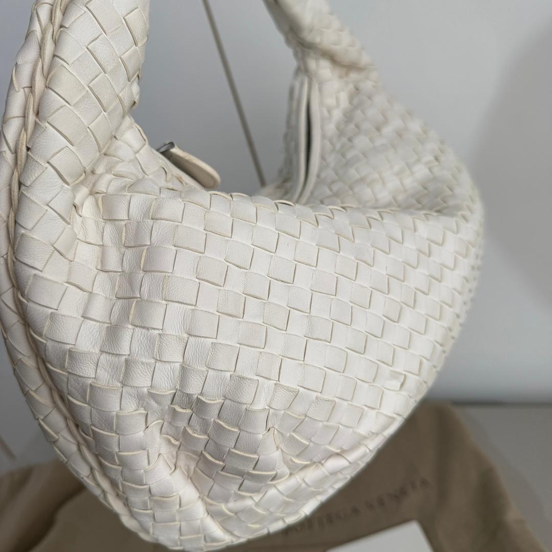 Bottega Veneta Belly Hobo Intrecciato in Nappa Bianca Medio 40cm in vendita 12