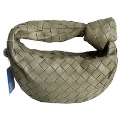 Bottega Veneta Mini Jodie Travertine green Intrecciato Leather Clutch