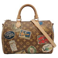 Louis Vuitton Speedy 30 Bandouliere Monogram Hotel Labels