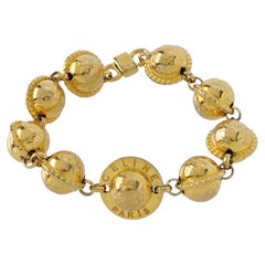 Celine 1990s Gold-tone Triomphe Planet Link Charm Bracelet Celine 1990s Gold-tone Triomphe Planet Link Charm Bracelet