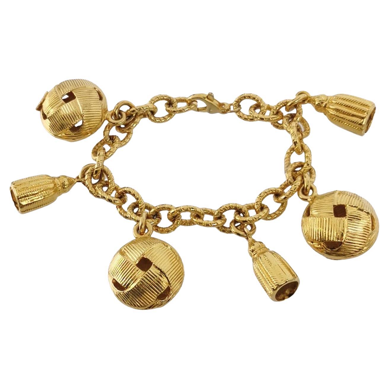 Bracciale con charme in oro Celine anni '90