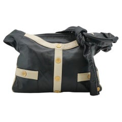 Chanel Large Girl Jacket Bag Black and Beige Lambskin Leather Shoulder Bag 2015
