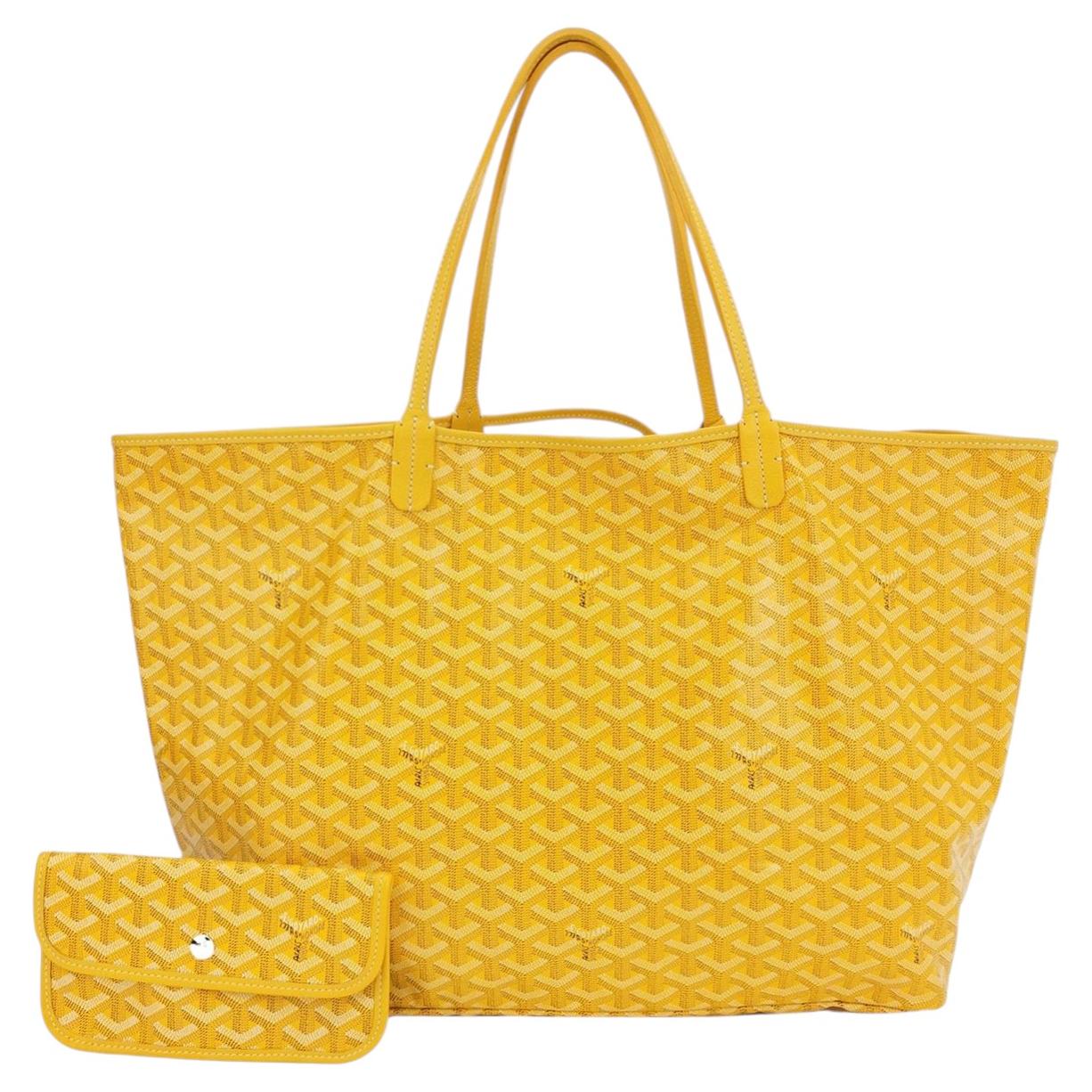 Goyard Anjou GM Large Yellow Reversible Leather Tote For Sale