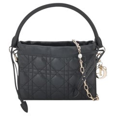 Lady Dior Milly Mini Black Lambskin Two Way Carry Bag
