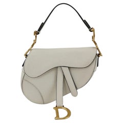 Dior Saddle bag white grain leather mini size