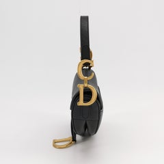 Sac à main Dior Saddle Mini en cuir grainé noir