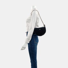 Chanel Black Velvet Quilted Hobo Bag with Chain Coco Neige