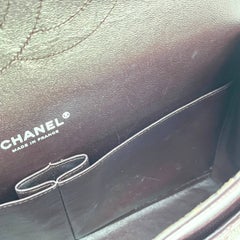 Chanel Classic Flap Jumbo Purple Caviar Leather Double Flap Silver Hardware