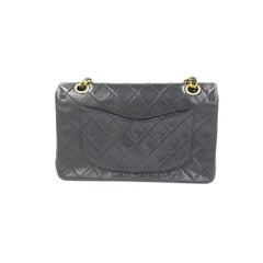 Chanel Vintage Classic Flap Small Black Lambskin Leather Double Flap 24k Gold Ha