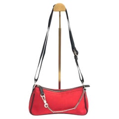 Dior Red Canvas Vintage Silver Hardware Crossbody Bag