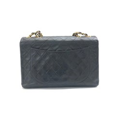 Chanel Classic Flap Large 1994 Vintage Black Lambskin Leather Mega CC Logo