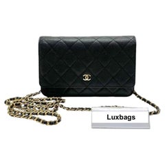 Chanel Wallet on Chain Classic Flap Black Caviar Leather Gold Hardware 2015