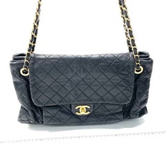 Chanel Chic Quilt Flap Large Black Leather Gold Hardware Shoulder Bag